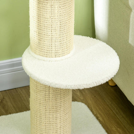 PAWROOM - Klösträd med sisal och liggplattform, cremevit, 91 cm