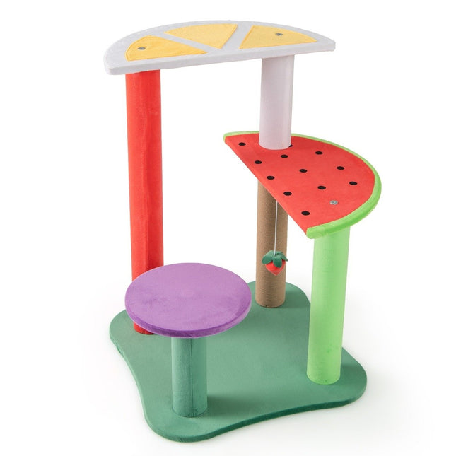 PAWROOM - Klösträd med sisal och liggplattform, flerfärgad, 69 cm