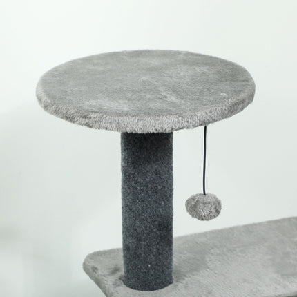 PAWROOM - Cat Tree 103 cm with Platforms and Sisal Posts, Grey