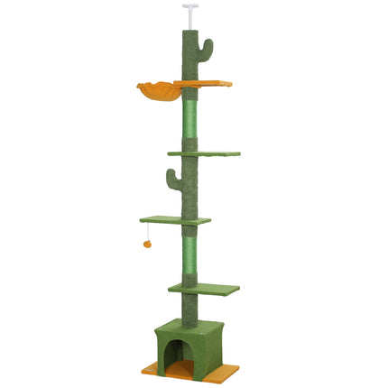 PAWROOM - Klösträd med sisal och liggplattform, grön, 230–275 cm