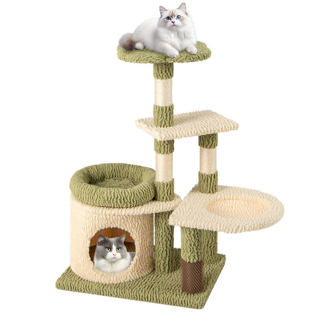 PAWROOM - Klösträd med sisal och liggplattform, grön/vit, 97 cm