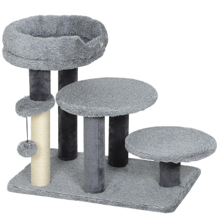 PAWROOM - Klösträd med sisal och liggplattform, grå/svart/beige, 56 cm