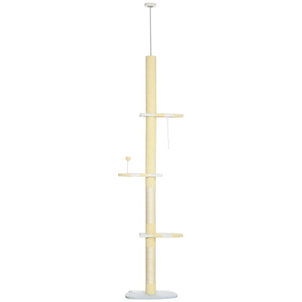 PAWROOM - Adjustable cat scratching post with play ball, 220-260 cm