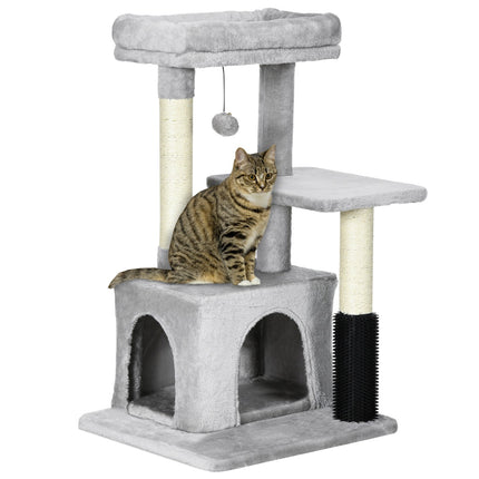 PAWROOM - Klösträd med sisal och liggplattform, ljusgrå, 85 cm