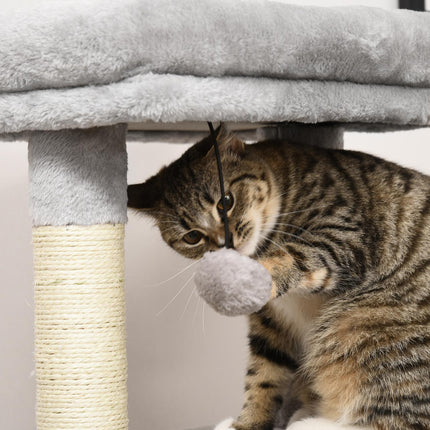 PAWROOM - Klösträd med sisal och liggplattform, ljusgrå, 85 cm