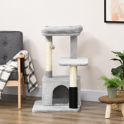 PAWROOM - Klösträd med sisal och liggplattform, ljusgrå, 85 cm