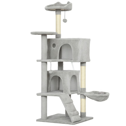 PAWROOM - Cat Tree 140 cm, Multi-Level, Sisal Posts, Hammock