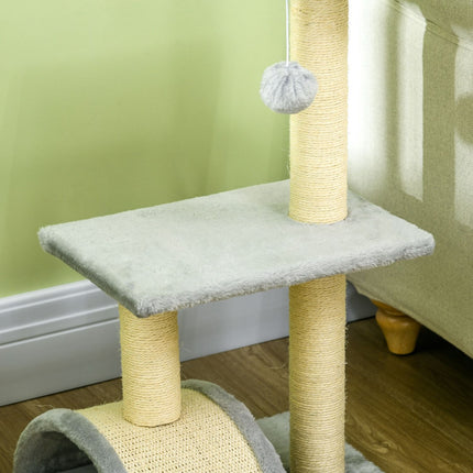 PAWROOM - Klösträd med sisal och liggplattform, ljusgrå/cremevit, 72 cm