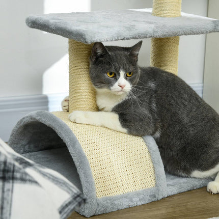 PAWROOM - Klösträd med sisal och liggplattform, ljusgrå/cremevit, 72 cm