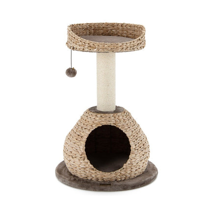 PAWROOM - Klösträd med sisal och liggplattform, mörkbrun, 70,5 cm