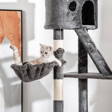 PAWROOM - Klösträd med sisal och liggplattform, mörkgrå, 240–260 cm