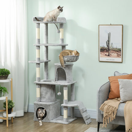 PAWROOM - Klösträd med sisal och tippskydd, ljusgrå/cremevit, 170 cm