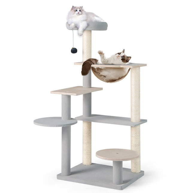 PAWROOM - Klösträd med sovkapsel och liggplattform, natur, 113 cm