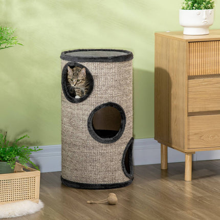 PAWROOM - Klöstunna för kattens klös och vilostunder, grå, Ø38×70 cm