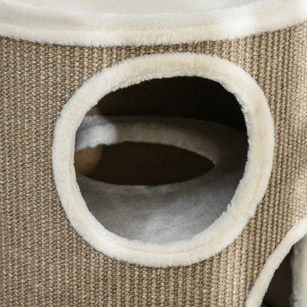 PAWROOM - Klöstunna med 3 nivåer och sisal, brun, 70 cm, D30-535V01BN