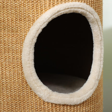 PAWROOM - Cat scratching post with 2 caves, Sisal, 60 cm