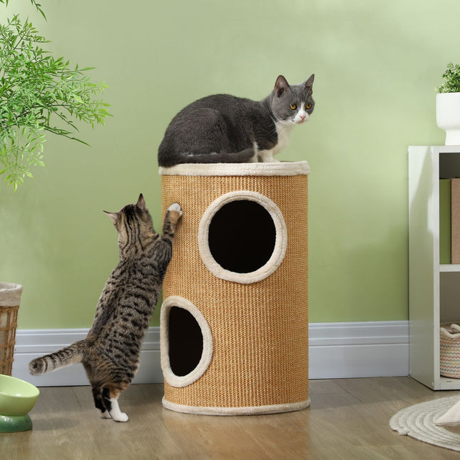 PAWROOM - Klöstunna med sisal och mjuk plysch, brun/beige, 60 cm