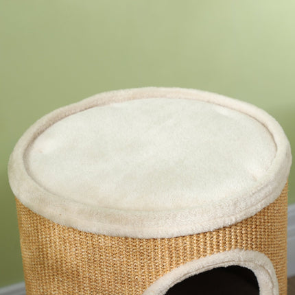 PAWROOM - Cat scratching post with 2 caves, Sisal, 60 cm