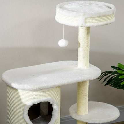 PAWROOM - Klöstunna med sisal och mjuk plysch, cremevit, 100 cm