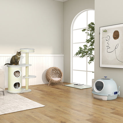 PAWROOM - Klöstunna med sisal och mjuk plysch, cremevit, 100 cm