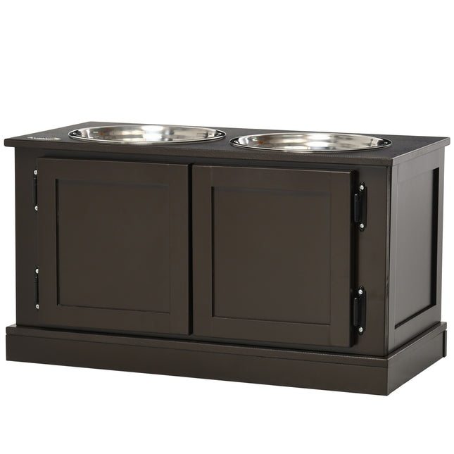 PAWROOM - Raised dog bowls with storage, 2 bowls for large dogs