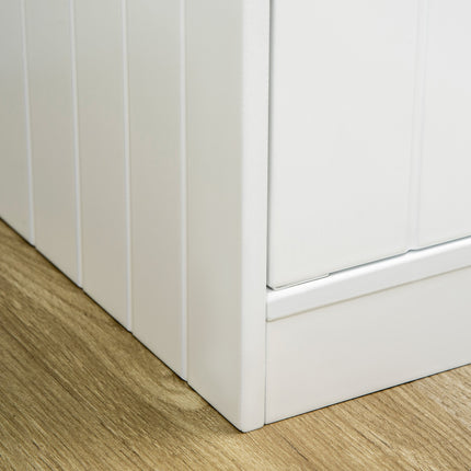 PAWROOM - Matstation med 2 stålskålar, vit, 60×30×35,5 cm, 2 L