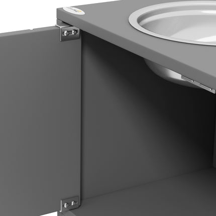 PAWROOM - Elevated Dog Feeding Station with Storage, Stainless Bowls