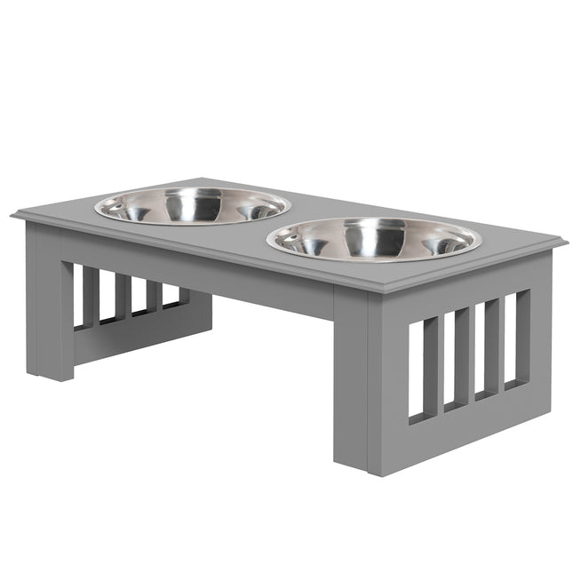 PAWROOM - Raised dog bowl set, stainless steel, easy to maintain, 0.9L capacity