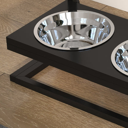 PAWROOM - Skålställ med benformat stativ, svart, 40,5×22×39 cm, 900 ml
