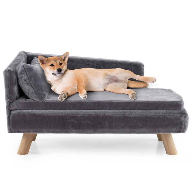 PAWROOM - Soffa för hund och katt med avtagbar dyna, grå, 81×51×47 cm