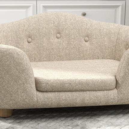 PAWROOM - Soffa för hund och katt med mjuk plysch, cremevit, 70×47×30 cm