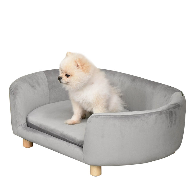 PAWROOM - Soffa för hund och katt med skumfyllning, ljusgrå, 86×55×33 cm