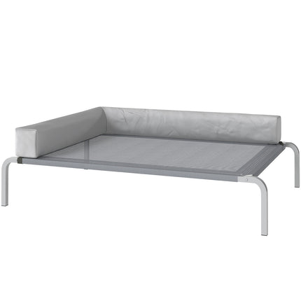 PAWROOM - Elevated Outdoor Dog Bed with L-Shaped Cushion, 110x75x30cm