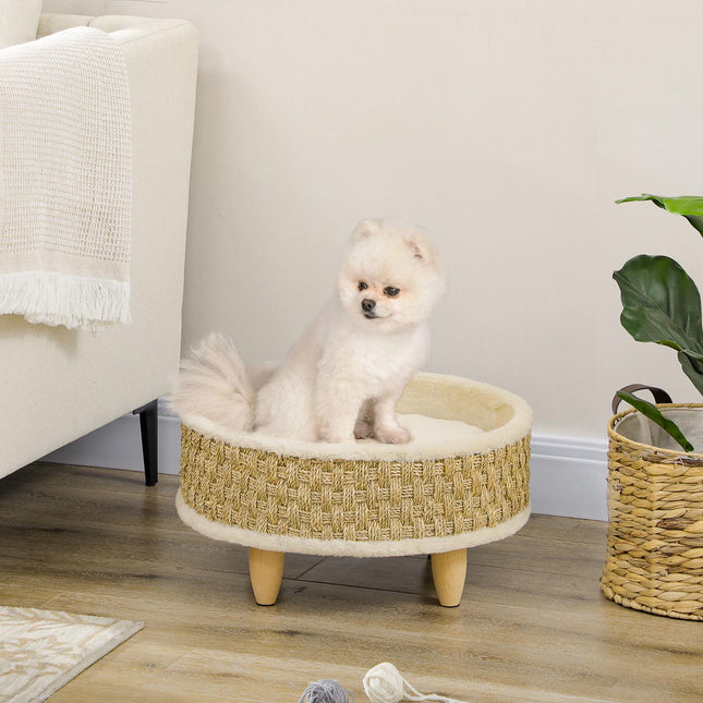 PAWROOM - Upphöjd hundsäng för hundens egen liggplats, beige, Ø48×24,5 cm