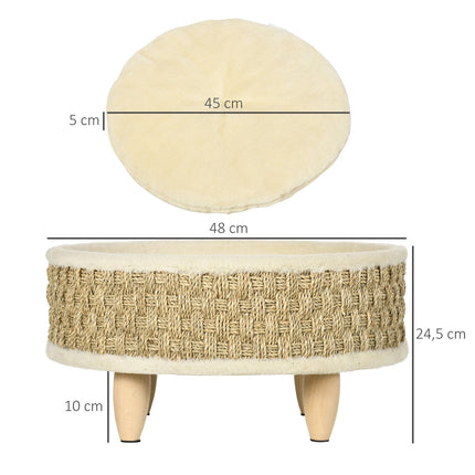 PAWROOM - Upphöjd hundsäng för hundens egen liggplats, beige, Ø48×24,5 cm
