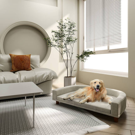 PAWROOM - Upphöjd hundsäng för hundens egen liggplats, grå, 98×67×25 cm