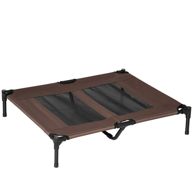 PAWROOM - Upphöjd hundsäng för utomhusbruk, brun/svart, 92×76×18 cm