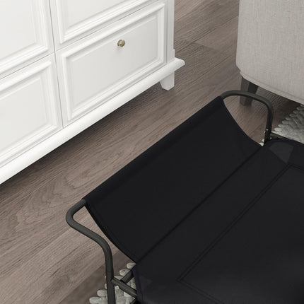PAWROOM - Upphöjd hundsäng för utomhusbruk med nättyg, svart, 91×69×29 cm