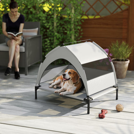 PAWROOM - Elevated Dog Bed with Canopy, Breathable Mesh, Portable