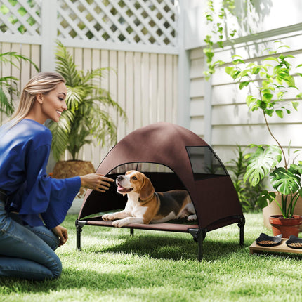 PAWROOM - Outdoor elevated dog seat with roof - cooling mesh bed