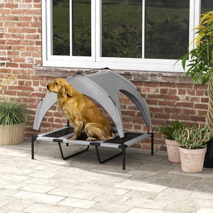 PAWROOM - Elevated outdoor dog bed with canopy, breathable Oxford