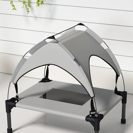 PAWROOM - Raised outdoor dog bed with canopy, small, breathable