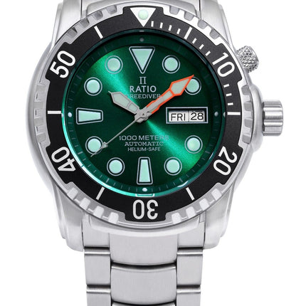 Ratio FreeDiver Helium-Safe 1000M Sapphire Automatic 1068HA96-34VA-GRN herrklocka