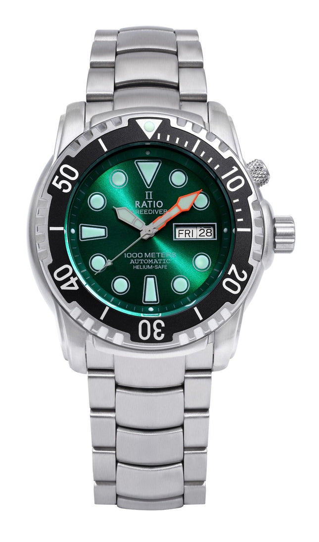 Ratio FreeDiver Helium-Safe 1000M Sapphire Automatic 1068HA96-34VA-GRN herrklocka