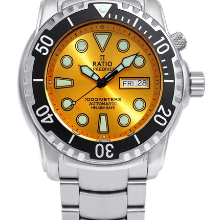 Ratio FreeDiver Helium-Safe 1000M Sapphire Automatic 1068HA96-34VA-YLW herrklocka