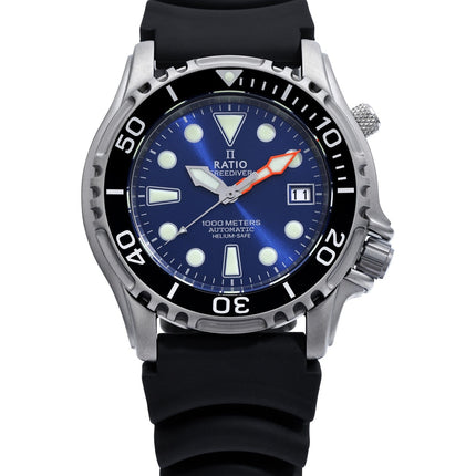 Ratio FreeDiver Helium Safe 1000M rostfritt stål Automatisk 1066KE20-33VA-BLU herrklocka