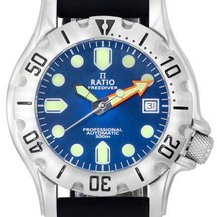 Ratio FreeDiver Professional Sapphire Blue Sunray Dial Automatisk RTF013 500M herrklocka