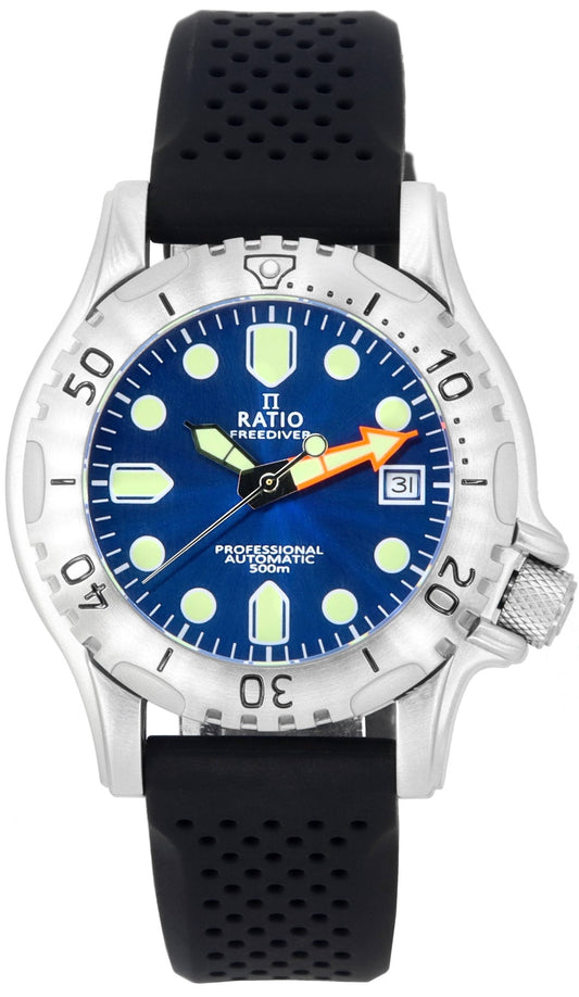 Ratio FreeDiver Professional Sapphire Blue Sunray Dial Automatisk RTF019 500M herrklocka