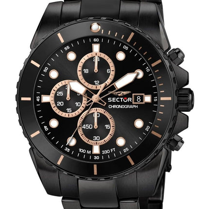 Sector 450 Chronograph Rostfritt stål Svart Urtavla Quartz R3273776005 100M herrklocka