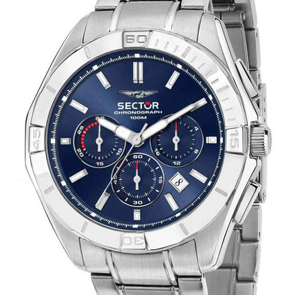 Sector 790 kronograf rostfritt stål blå urtavla Quartz R3273636004 100M herrklocka